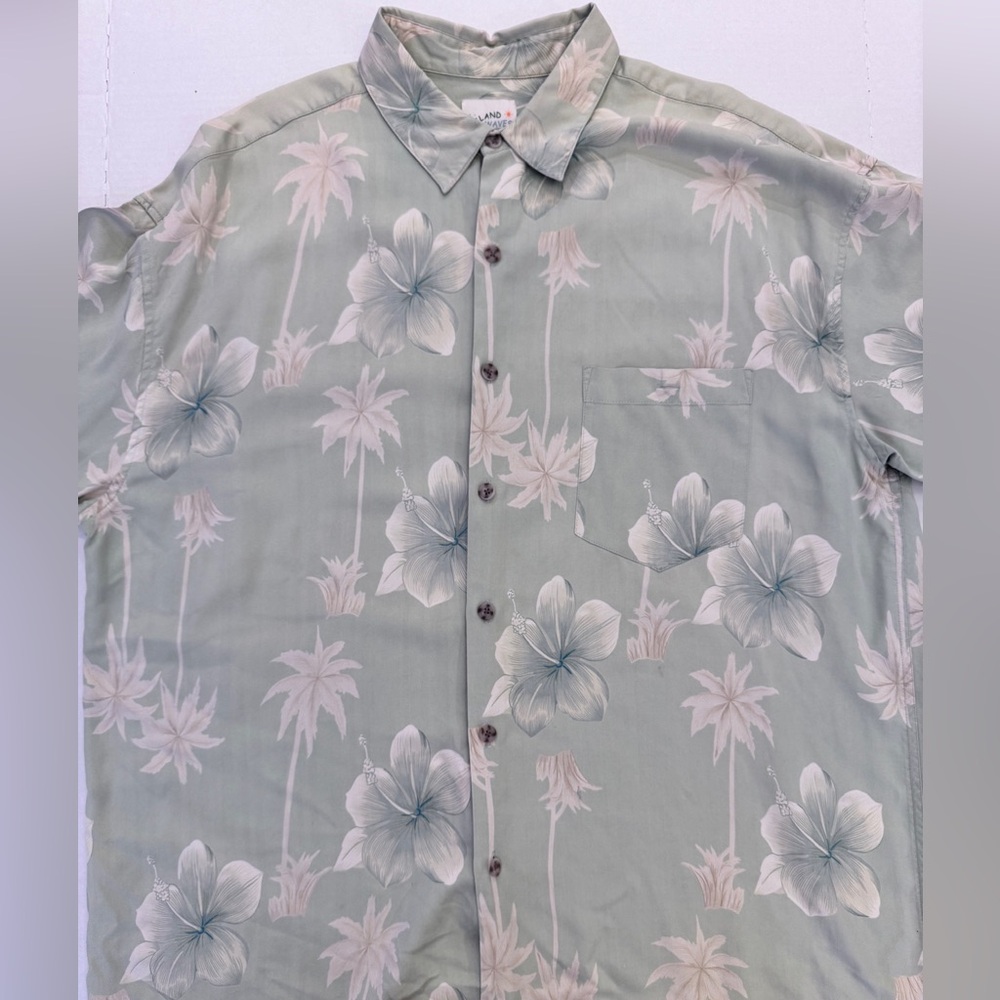 Island Waves Hawaiian Shirt Vintage 100% Silk Men’s XL Short Sleeve Hawaii Aloha